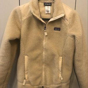 Tan Fuzzy Patagonia Women's Full Zip Jacket